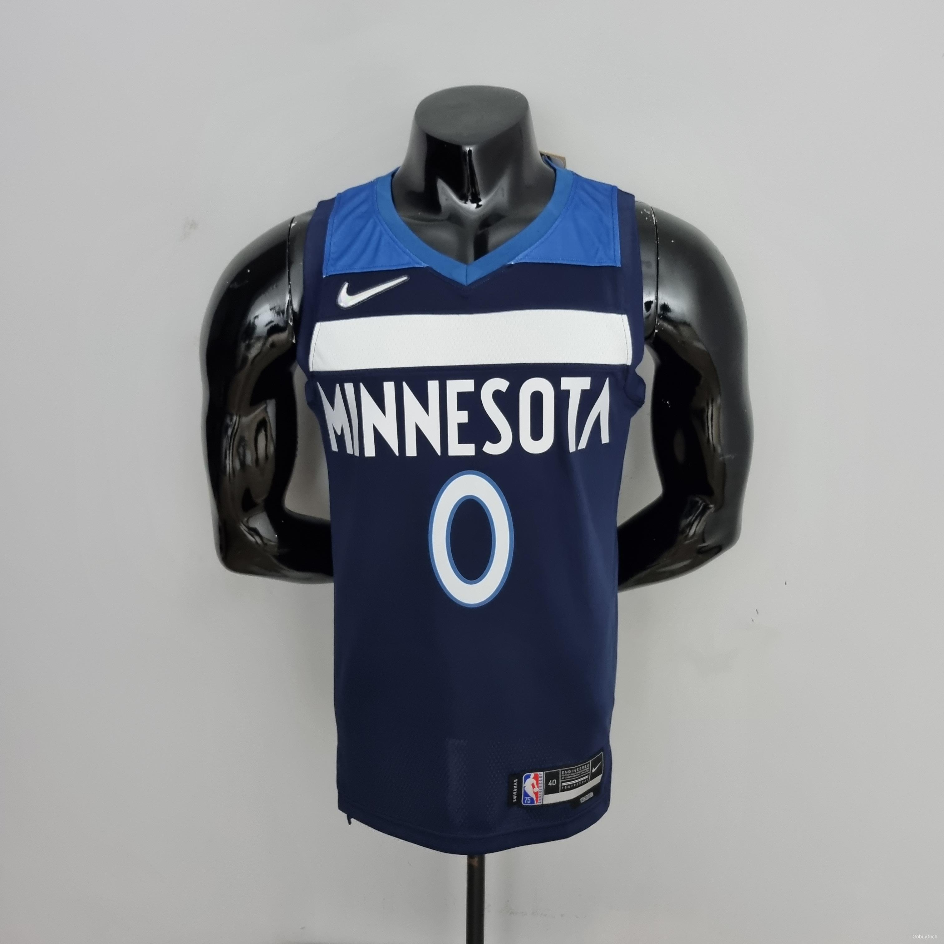 75th Anniversary Minnesota Timberwolves Russell #0 Royal Blue NBA Jersey