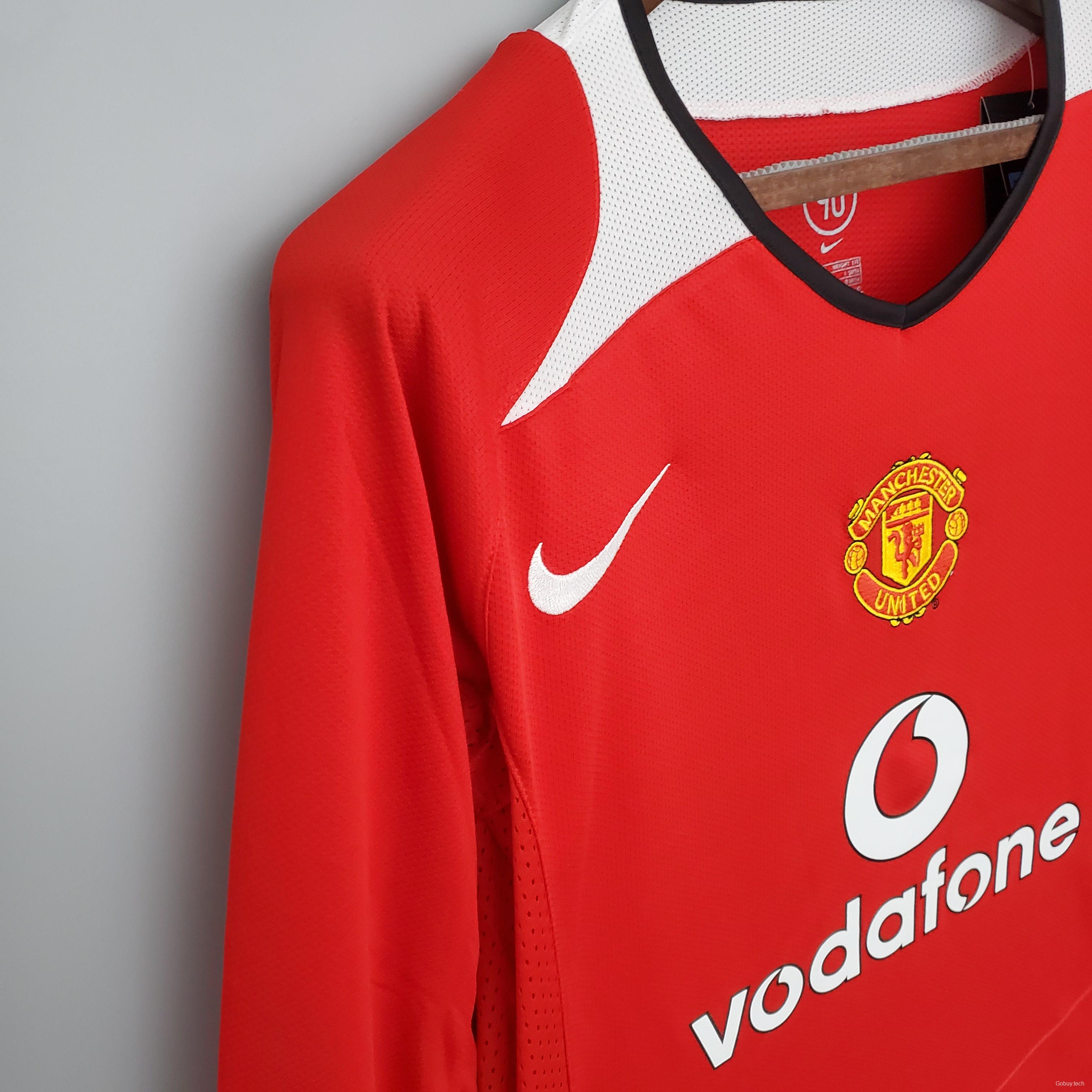 Retro Manchester United long sleeve 04/06 home Soccer Jersey