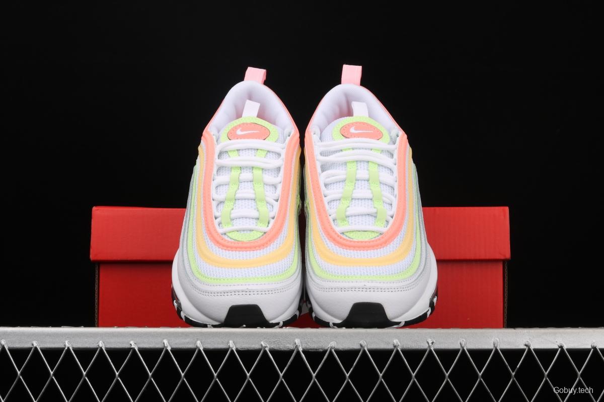 NIKE Air Max 97 ESS White Melon Orange Color bullet Air cushion running shoes CZ6087-100