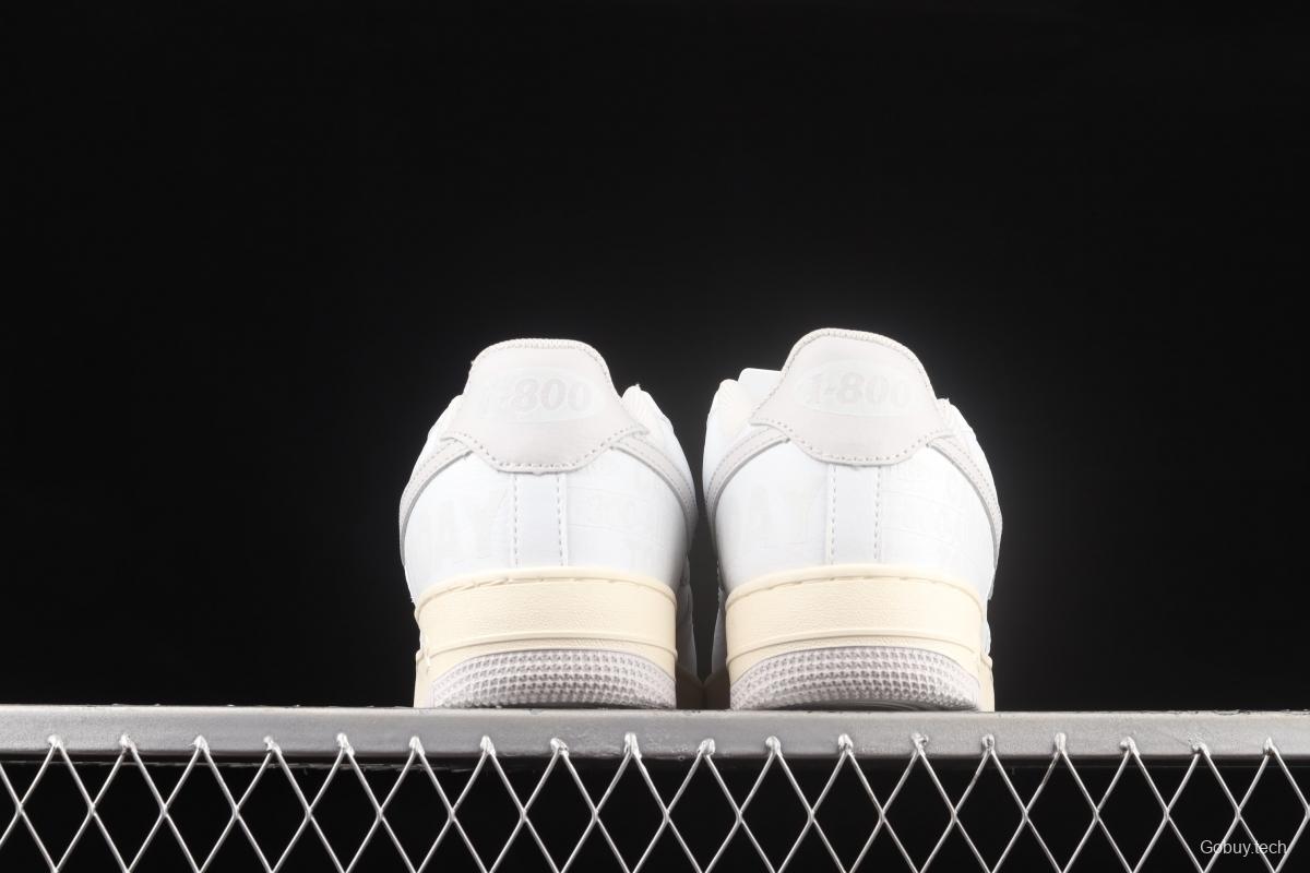 NIKE Air Force 11607 Premium Toll Free white gray low-top casual board shoes CJ1631-100