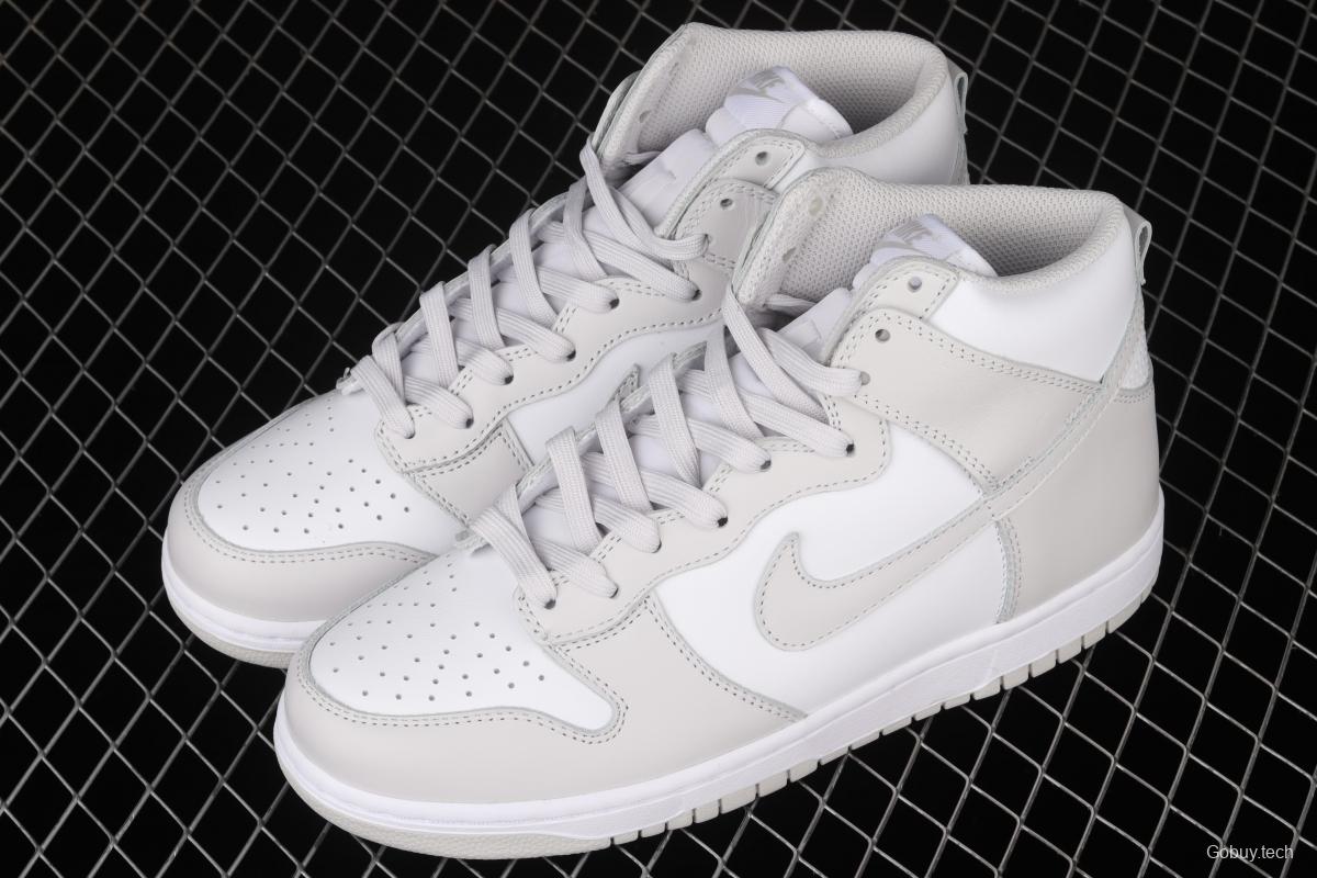 NIKE SB DUNK High white gray SB rebound high upper board shoes DD1399-100