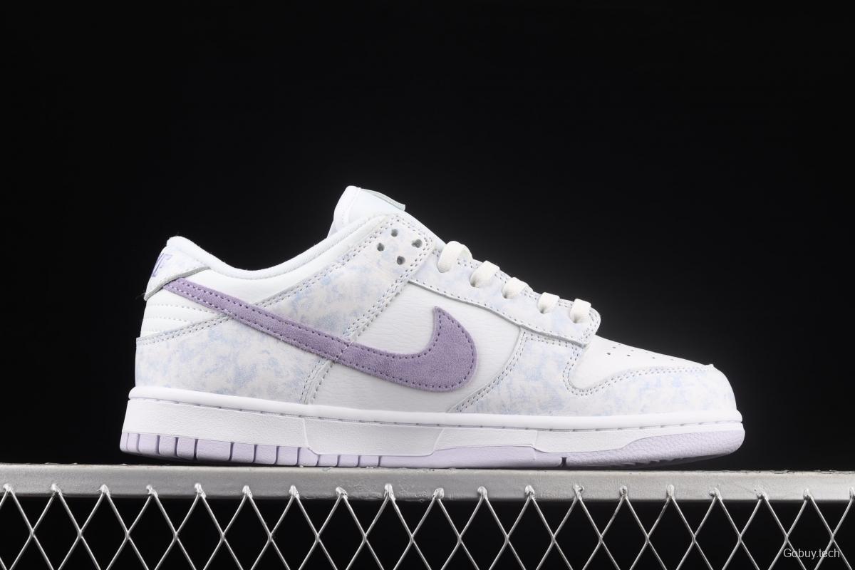 NIKE SB DUNK Low Prm white light purple color SB buckle rebound fashion leisure board shoes DM9467-500