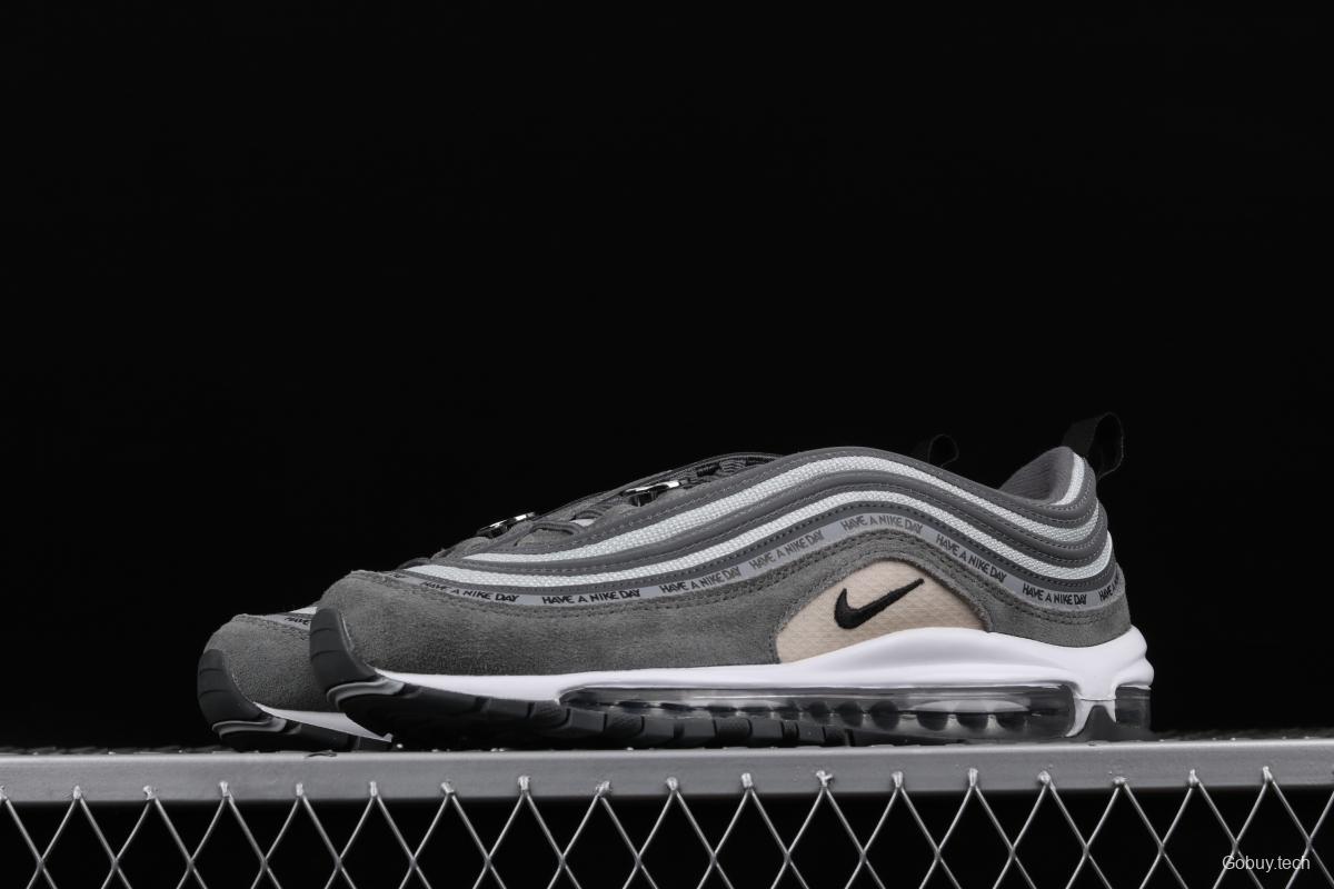 NIKE Air Max 97 ND space gray suede air cushion running shoes 923288-001