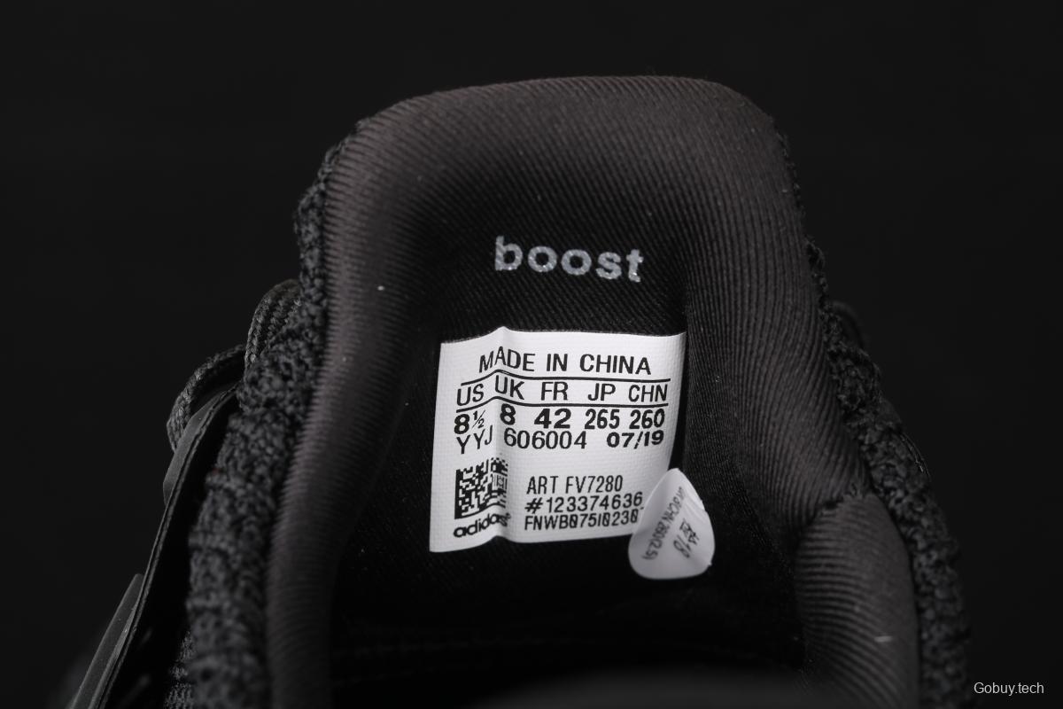 Adidas Ultra Boost 4.0FV7280 fourth generation knitted stripe all black new color matching