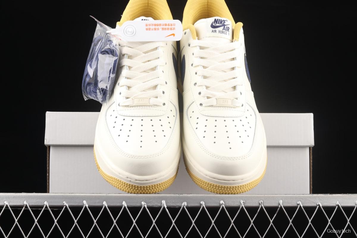 NIKE Air Force 1x07 Low white, yellow and black hook low-top casual board shoes AQ2288-111,