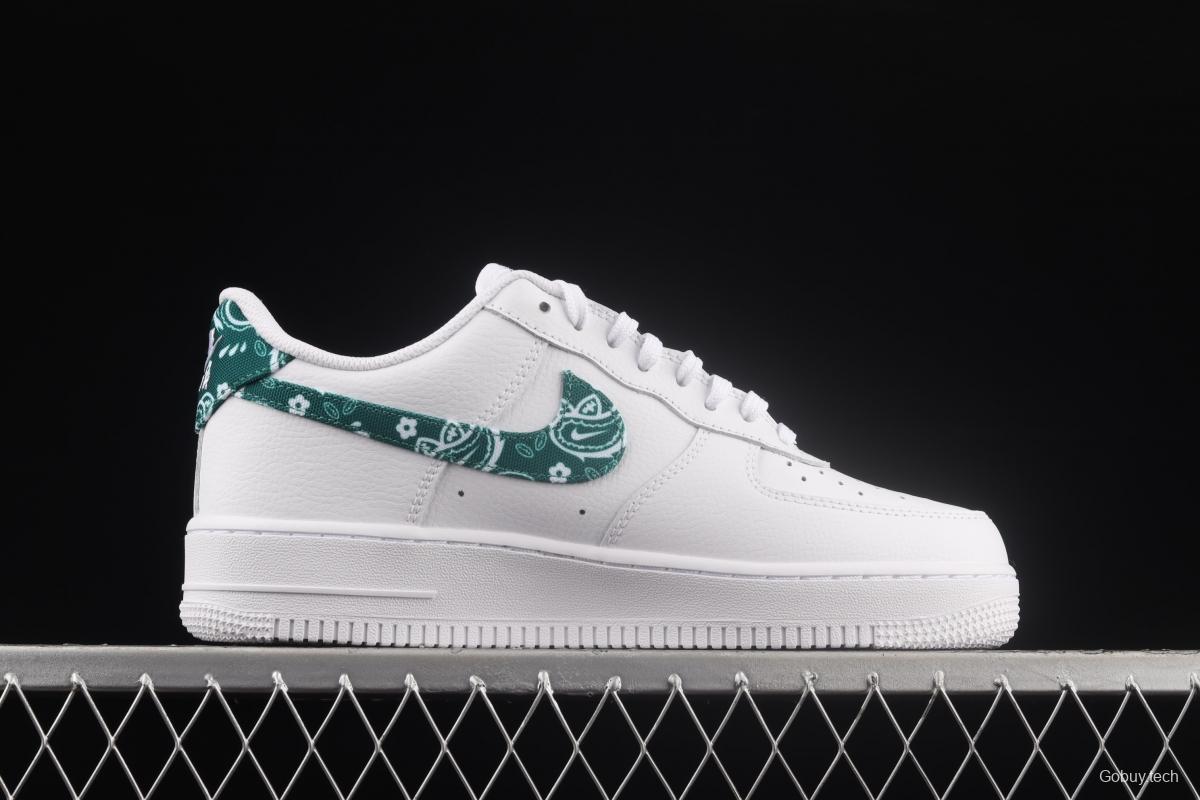 NIKE Air Force 1x07 Low white and green cashew flower low-top casual board shoes DH4406-102,