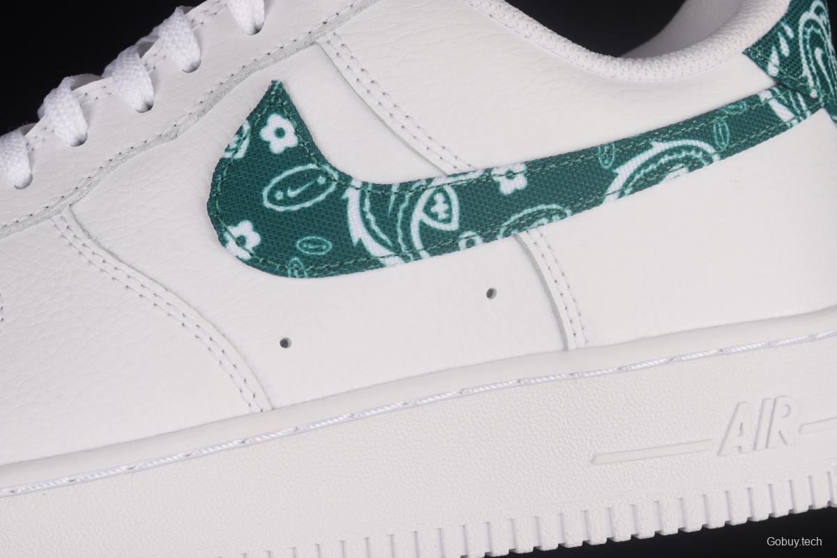 NIKE Air Force 1x07 Low white and green cashew flower low-top casual board shoes DH4406-102,