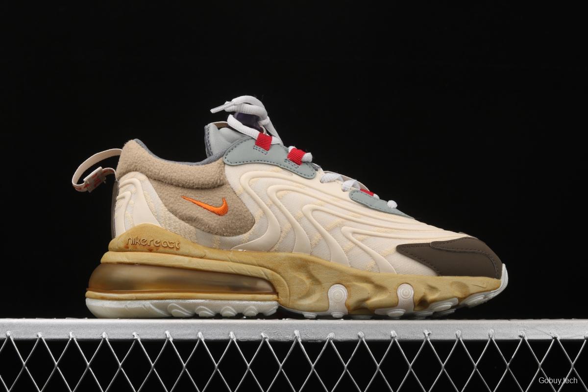 Travis Scott x NIKE Air Max 270React TS co-branded half-palm air cushion running shoes CT2864-200