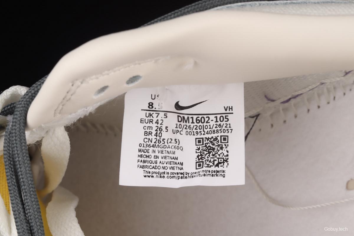 OFF-White x NIKE DUNK Low OW grey leisure sports skateboard shoes DM1602-105