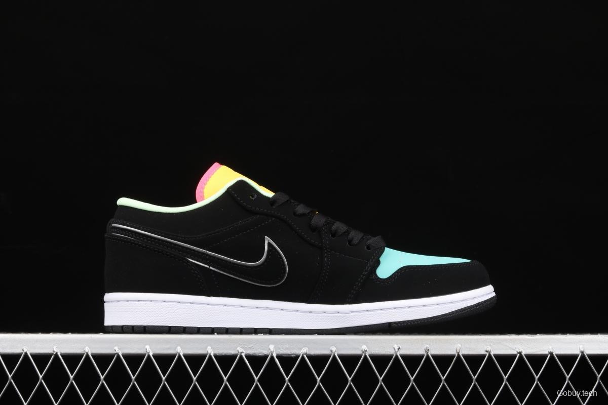 Air Jordan 1 Low Black Blue Yellow Tiffany CK3022-013