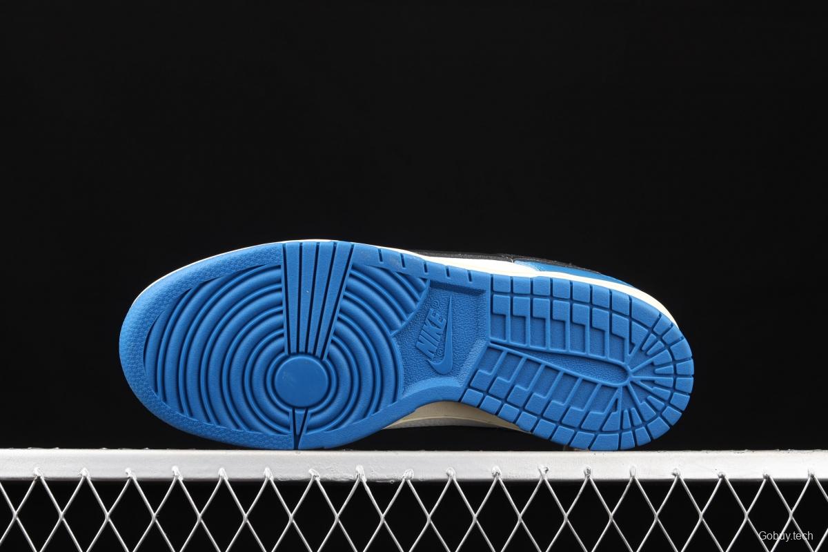 NIKE SB DUNK Low white, blue and black hook SB smash rebounds low upper board shoes DH0957-105