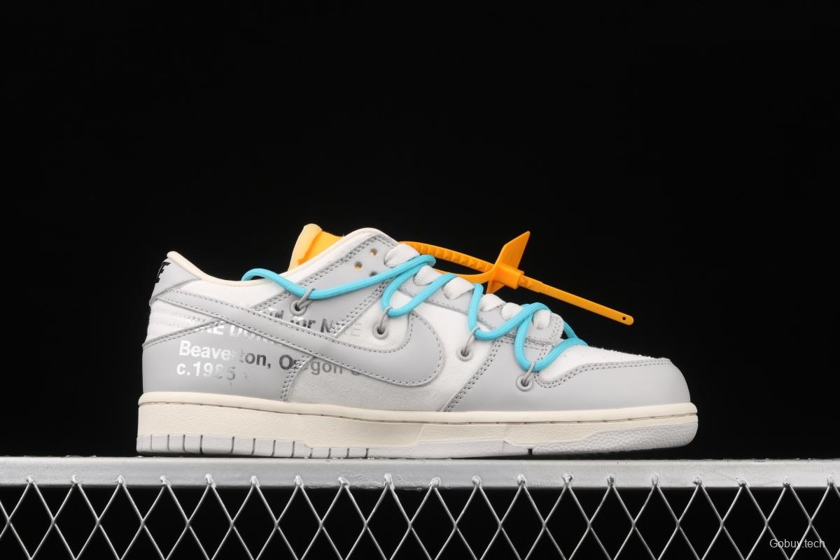 OFF-White x NIKE DUNK Low 04 of 50 OW white gray leisure sports skateboard shoes DM1602-115