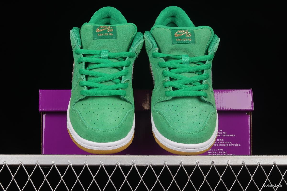 NIKE SB DUNK Low Pro Green Gold SB Buckle Backboard Fashion Casual Sneakers BQ6817-303