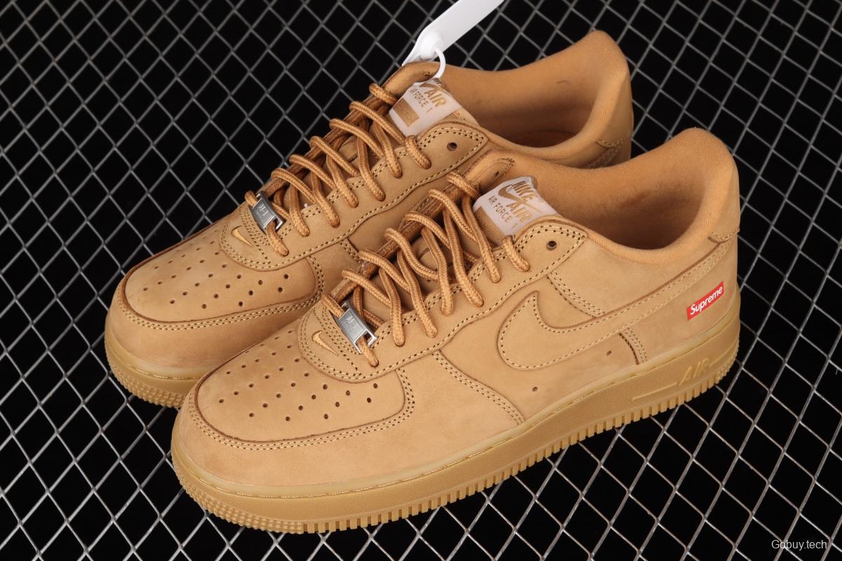 Supreme x NIKE Air Force 1 Low AF1 co-branded wheat suede low-top casual board shoes DN1555-200