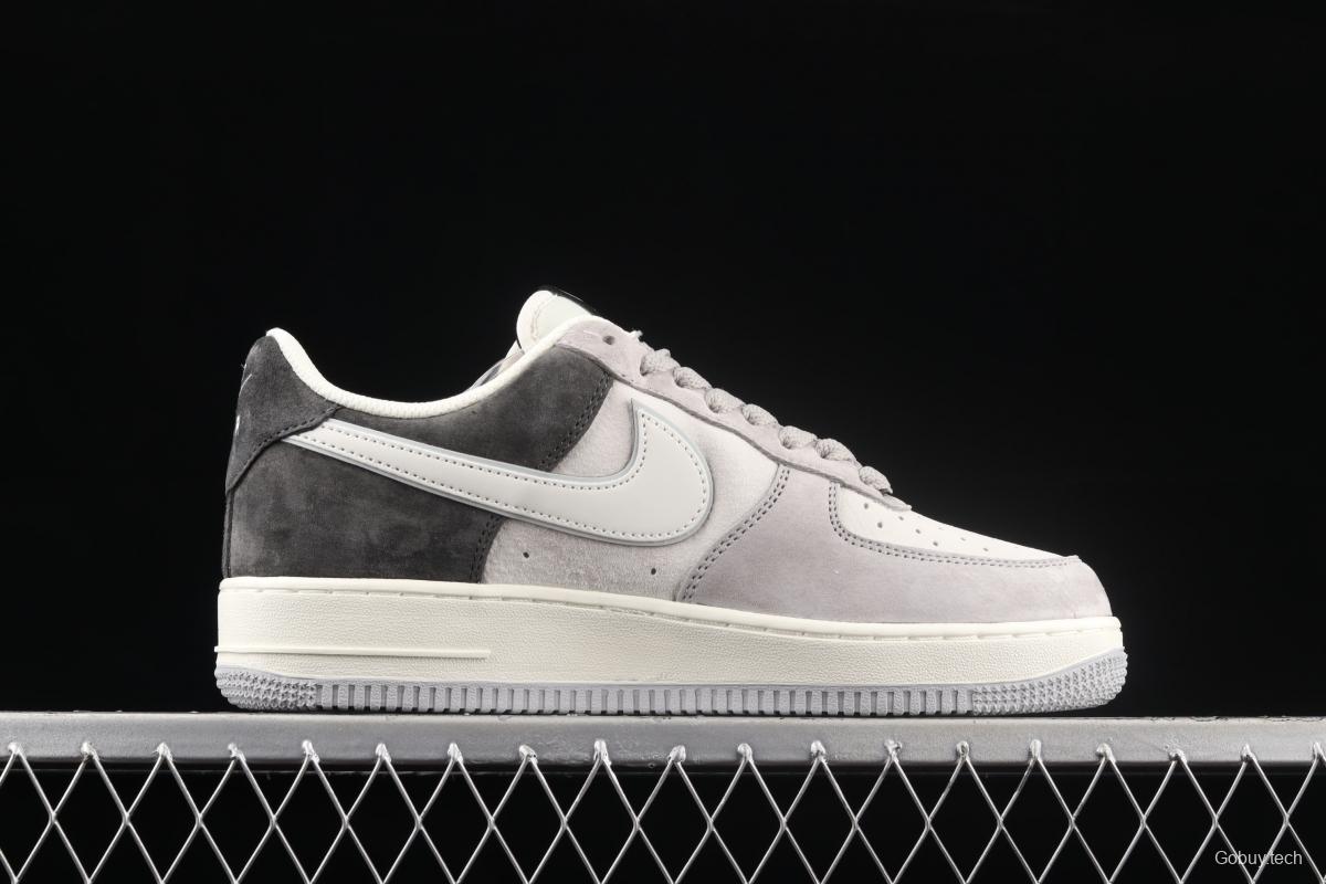 NIKE Air Force 11607 Low white and gray stitched suede color matching low-top casual board shoes DW0831-896