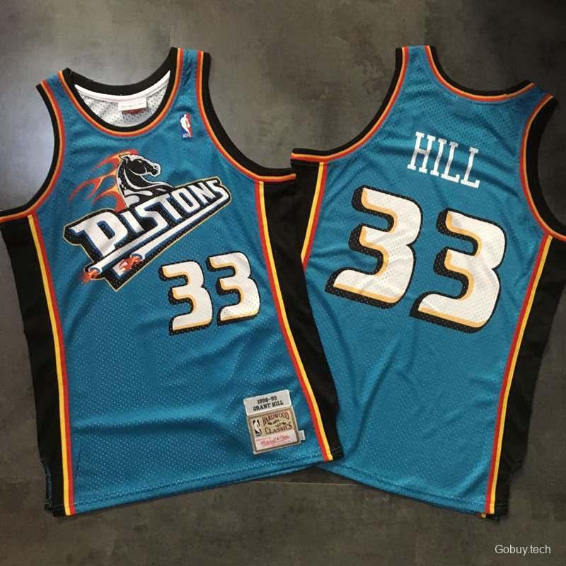 Men's Grant Hill Blue Retro Classic Team Jersey