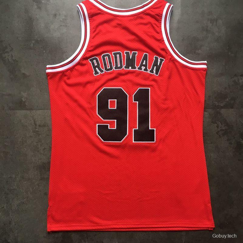 Men's Dennis Rodman Red Retro Classic Team Jersey