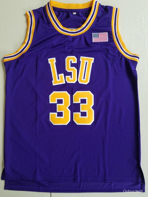 Shaquille O'Neal 33 LSU College Purple Basketball Jersey