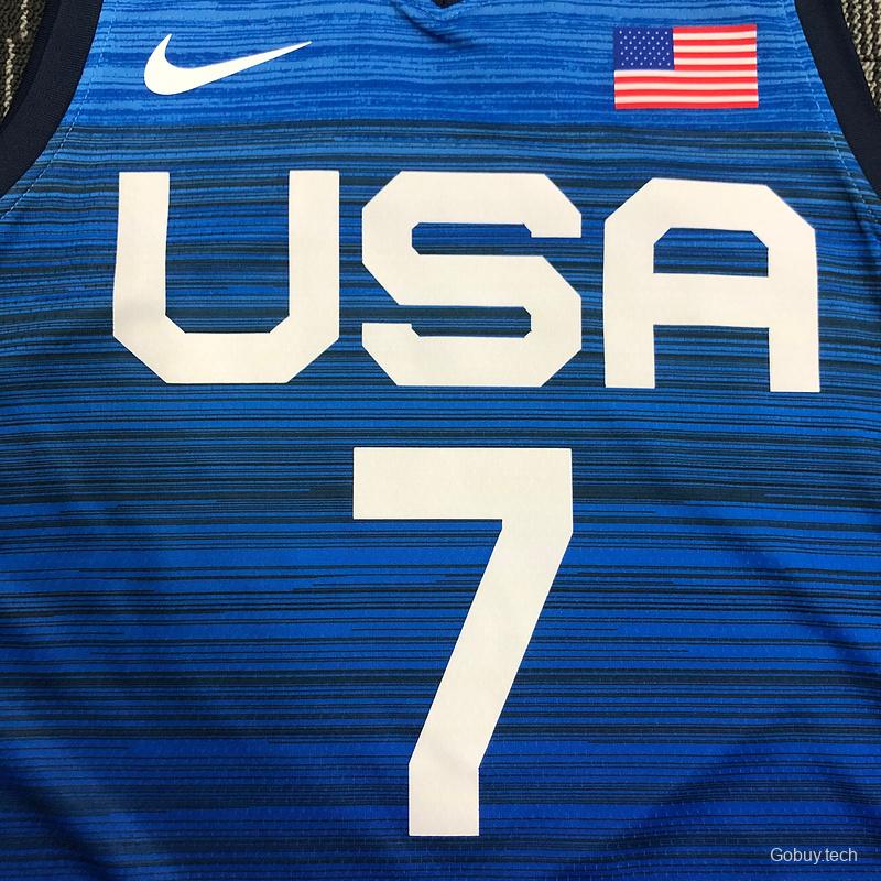 Thai Version Men's Kevin Durant Navy USA Basketball Player Jersey