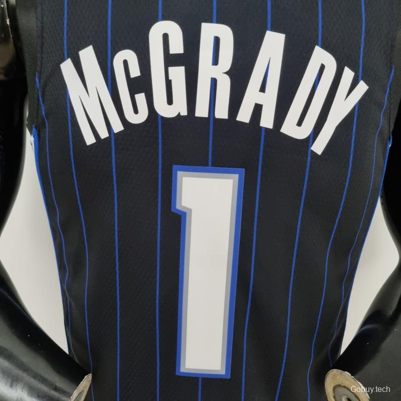 75th Anniversary McGrady #1 Orlando Magic Black NBA Jersey