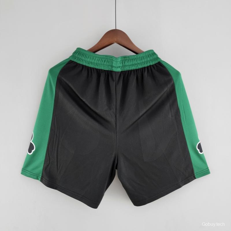 Boston Celtics NBA Shorts Black Green Trim