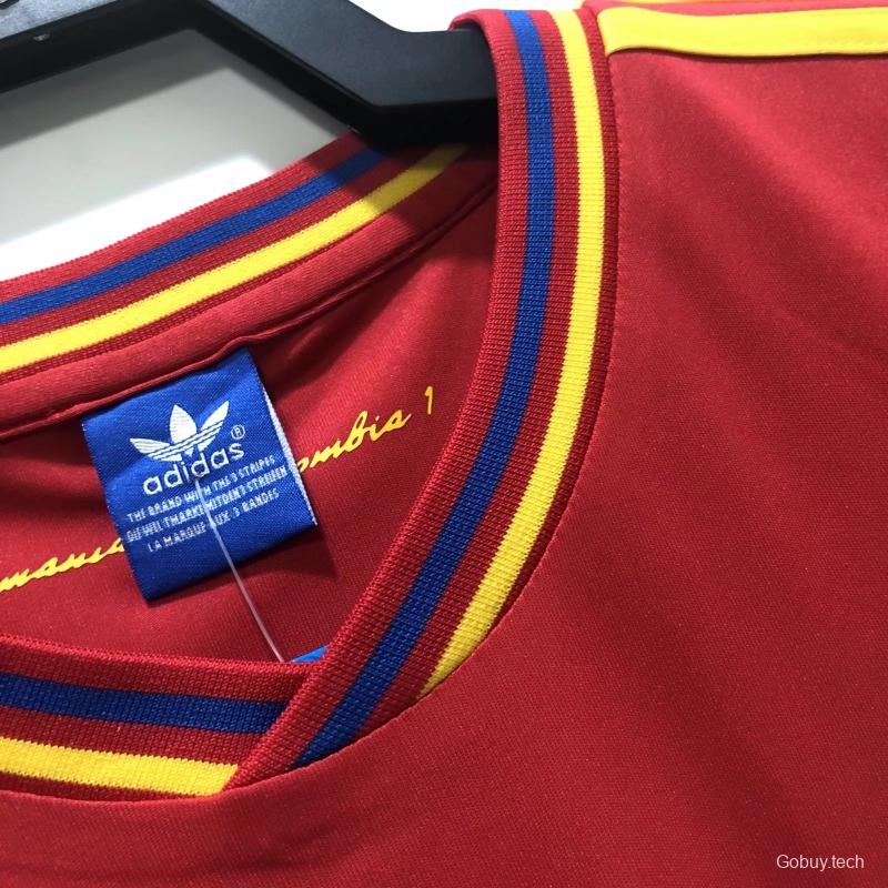 Retro 1990 Colombia Away Red Soccer Jersey