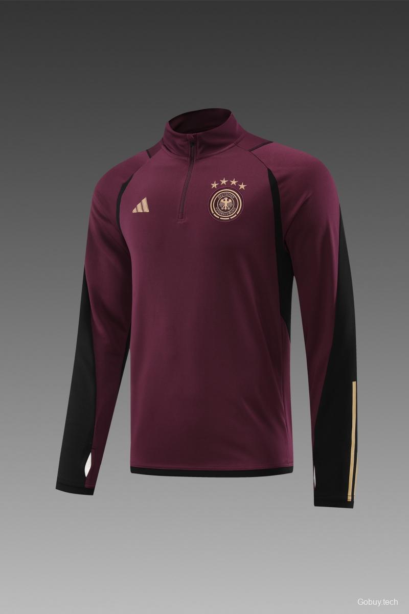 2022 Germany Wine Half Zipper Tracksuit