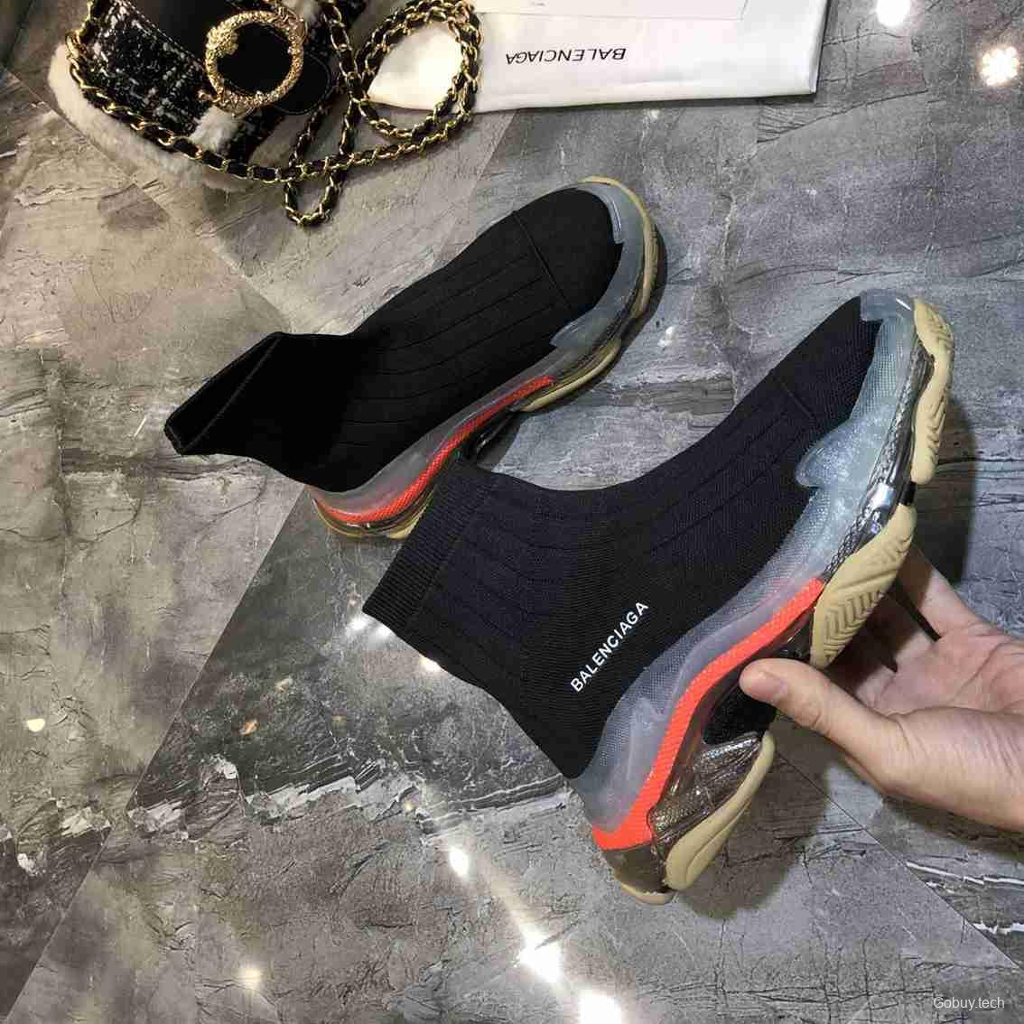 Men/Women Balenciaga Speed Black Sneaker