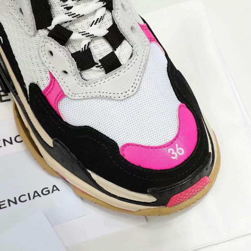 Men/Women Balenciaga Triple S  Sneaker Pink/Black/White