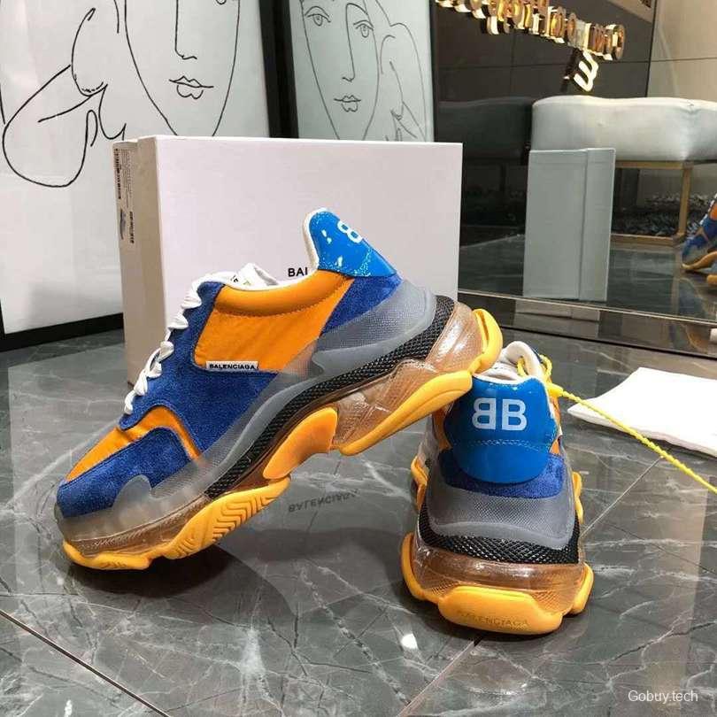 Men/Women Balenciaga Triple-S Sneaker Navy/Orange Item 6380340