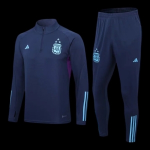 3 Stars 2022 Argentina Navy Half Zipper Tracksuit