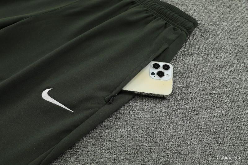 23/24 Barcelona Dark Green Hoodie Half Zipper Jacket+ Pants