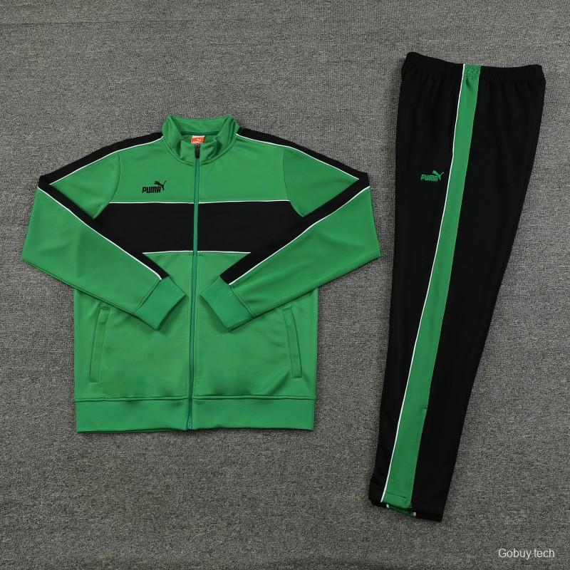 23/24 Puma Green Black Full Zipper Jacket+Pants