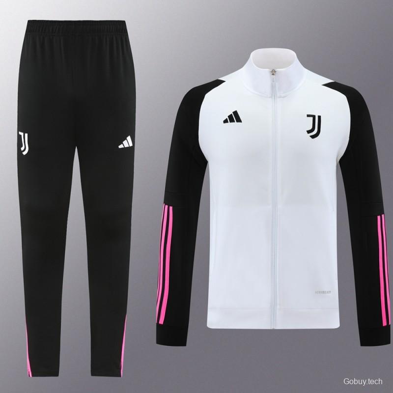 23/24 Juventus White Full Zipper Jacket+Pants