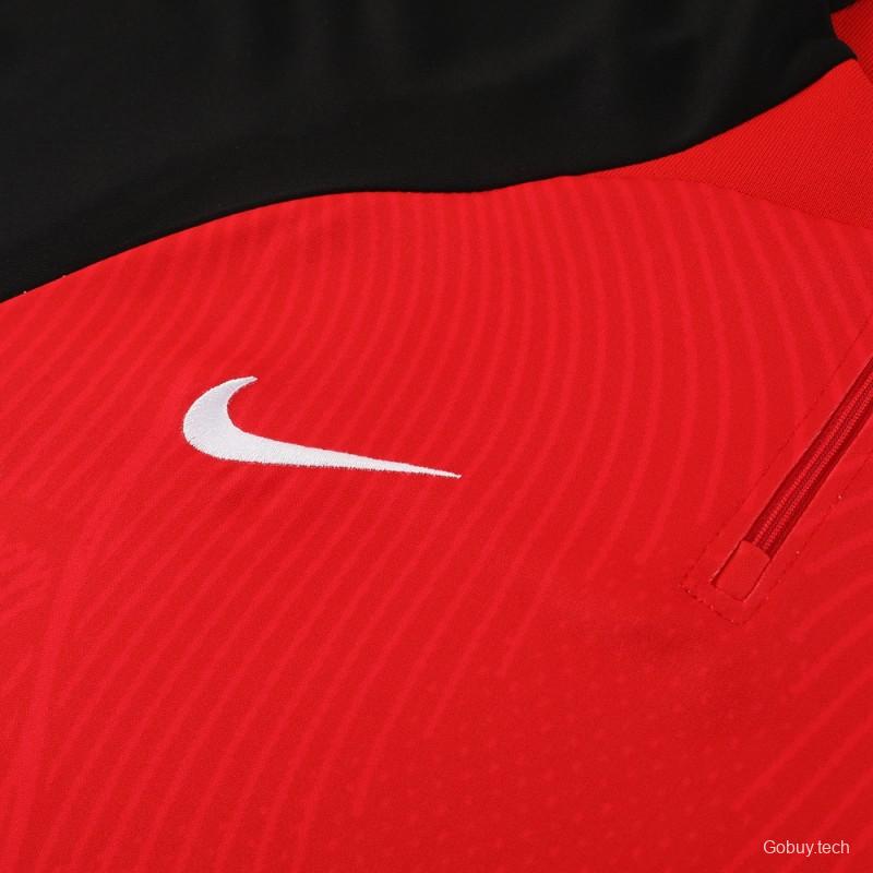 2024 Nike Red/Black Half Zipper Jacket+Pants