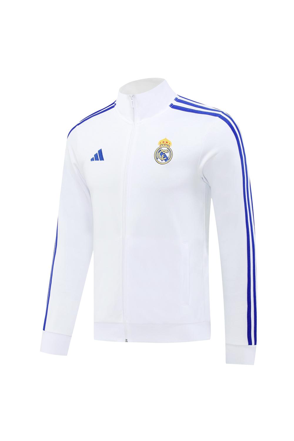 24/25 Real Madrid White Full Zipper Jacket +Long Pants