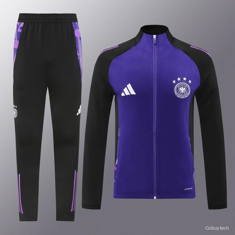 2024 Germany Purple Full Zipper Jacket +Long Pants