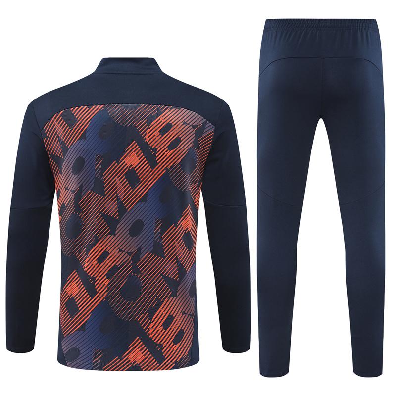 24/25 Olympique Marseille Navy Mixed Color Half Zipper Jacket+Long Pants