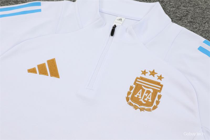 24/25 Argentina White Half Zipper Jacket+Long Pants