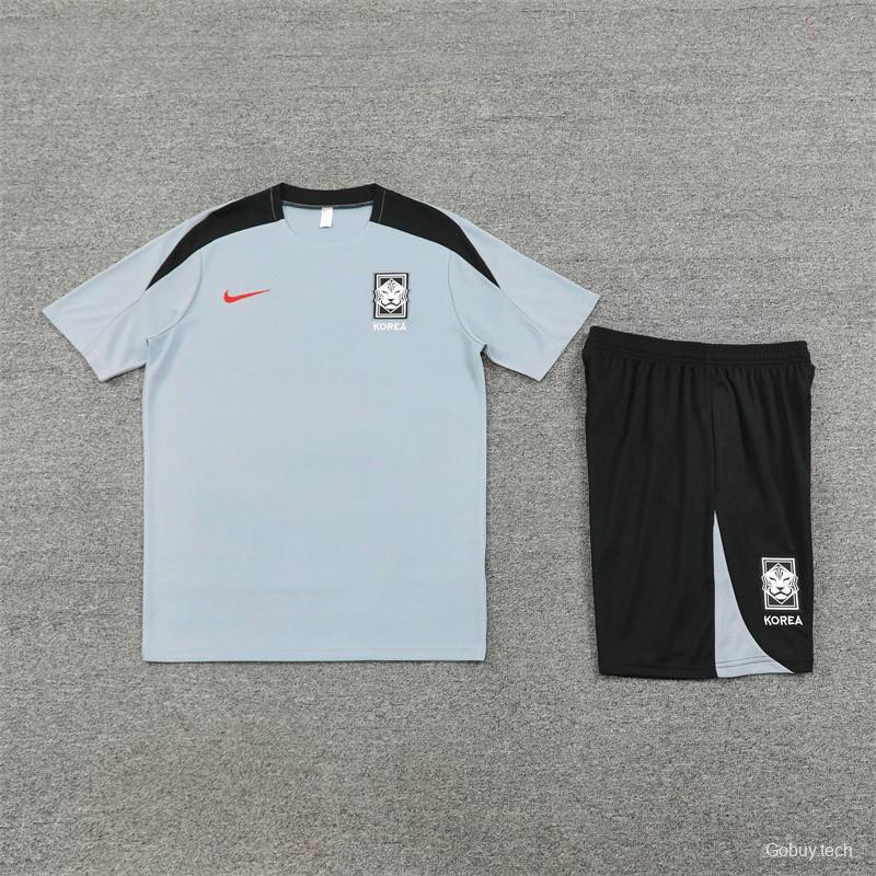 2024 South Korea Grey Short Sleeve Jersey+Shorts