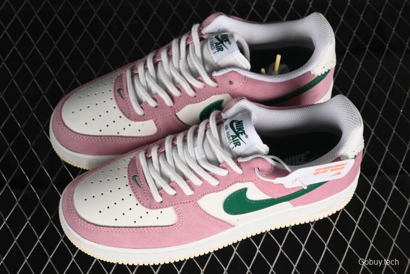 Nike Air Force 1 '07 Low Casual Sneakers in White Pink Green - FV9346-100
