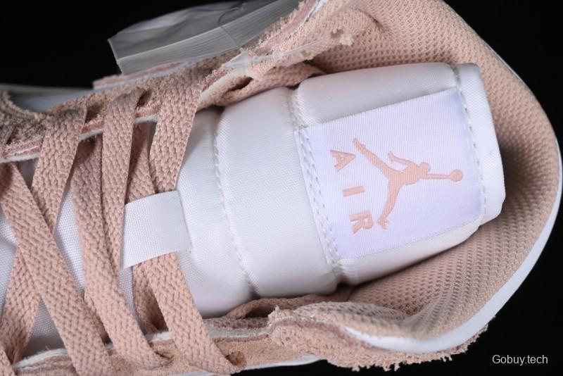 Nike Air Jordan AJ1 Mid Basketball Shoes in White Pink - FN7432-161