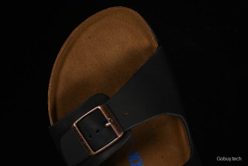 Birkenstock Birkenstock Sandals Series Black Leather with Soft Cushioning Cork Midsole - T.D4
