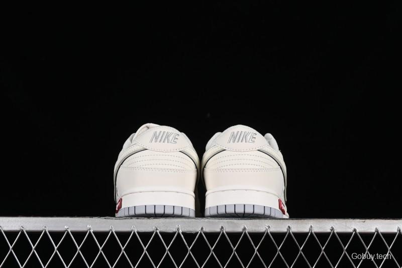 Nike SB Dunk Low Supreme Collaboration - Light Grey Anniversary Customized Low-Top Casual Skate Shoes - DJ2024-005