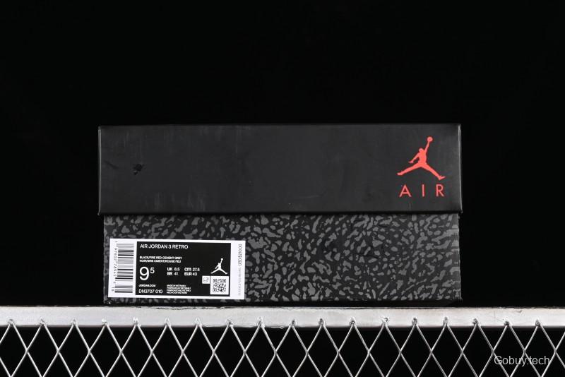 Nike Air Jordan 3 Retro Sneakers with Iconic Elephant Print and Visible Air Cushion - DN3707-010