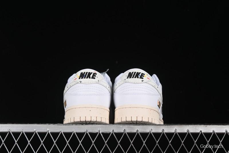Nike SB Dunk Low Gucci Collaboration - Ink Splatter White Swoosh Anniversary Custom Low-Top Casual Sneakers - FC2025-305