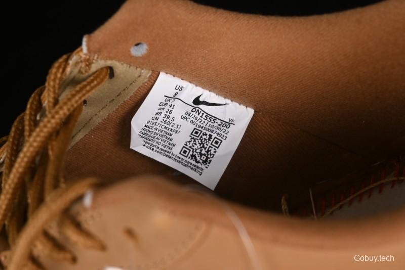 Nike Supreme x Air Force 1 Low Casual Sneakers in Wheat Suede with Full-Length Air Cushion - DN1555-200
