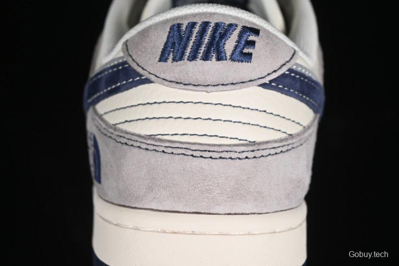 Nike SB Dunk Low The North Face Collaboration - Grey Pig Eight Blue Hook Anniversary High-End Custom Low-Top Casual Skate Shoes - SJ1089-010