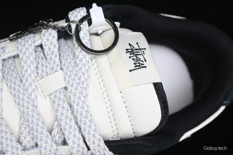 Nike SB Dunk Low Stussy Collaboration - Black White Mini Swoosh Anniversary Custom Low-Top Casual Skate Shoes - XY1688-017