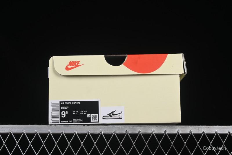 Nike Air Force 1 '07 Low Stussy Collaboration Black Leather Low-Top Casual Sneakers - HH7518-045